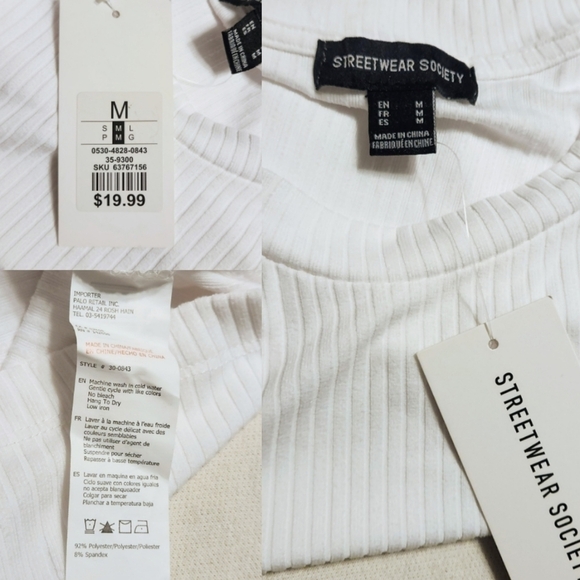 Streetwear Society White Ribbed Knit Cut Out Bodycon Dress Medium - Picture 9 of 11